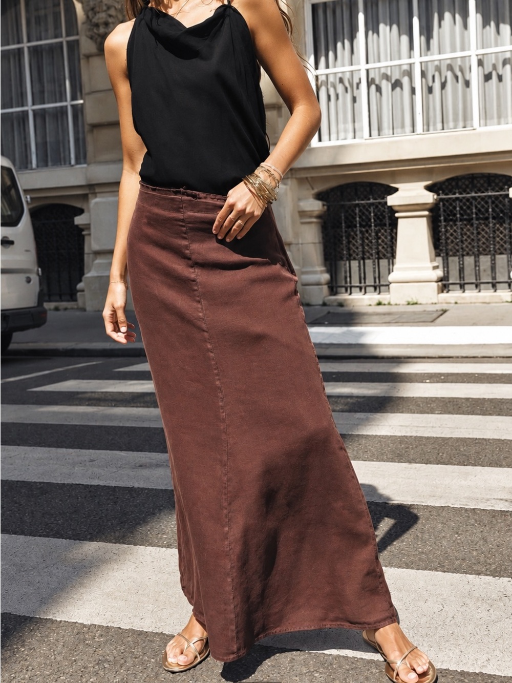 Zara Brown Maxi Skirt
